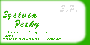 szilvia petky business card